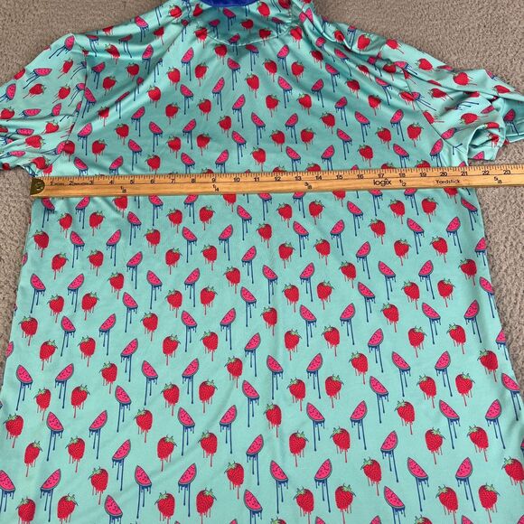 Good Boy Golf Polo Performance Mens L Blue Watermelon Strawberry Shirt Graphic - Picture 9 of 11